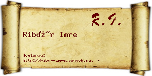Ribár Imre névjegykártya